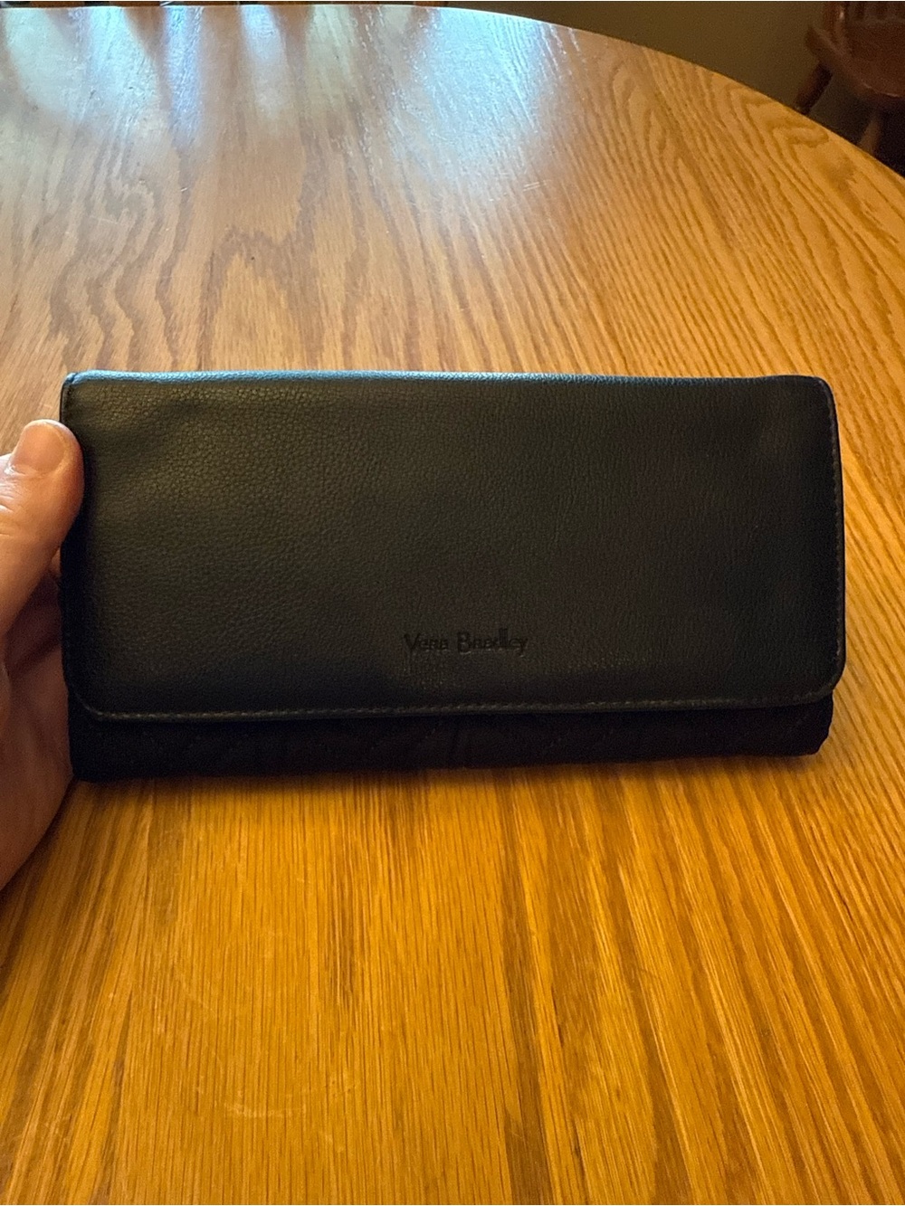 Vera Bradley Black Leather Clutch Wallet